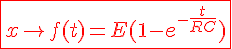 4$ \fbox{\red x\to f(t)=E(1-e^{-\frac{t}{RC}})}